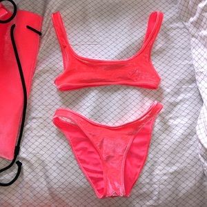 Triangl Hot Pink Velvet Swimsuit